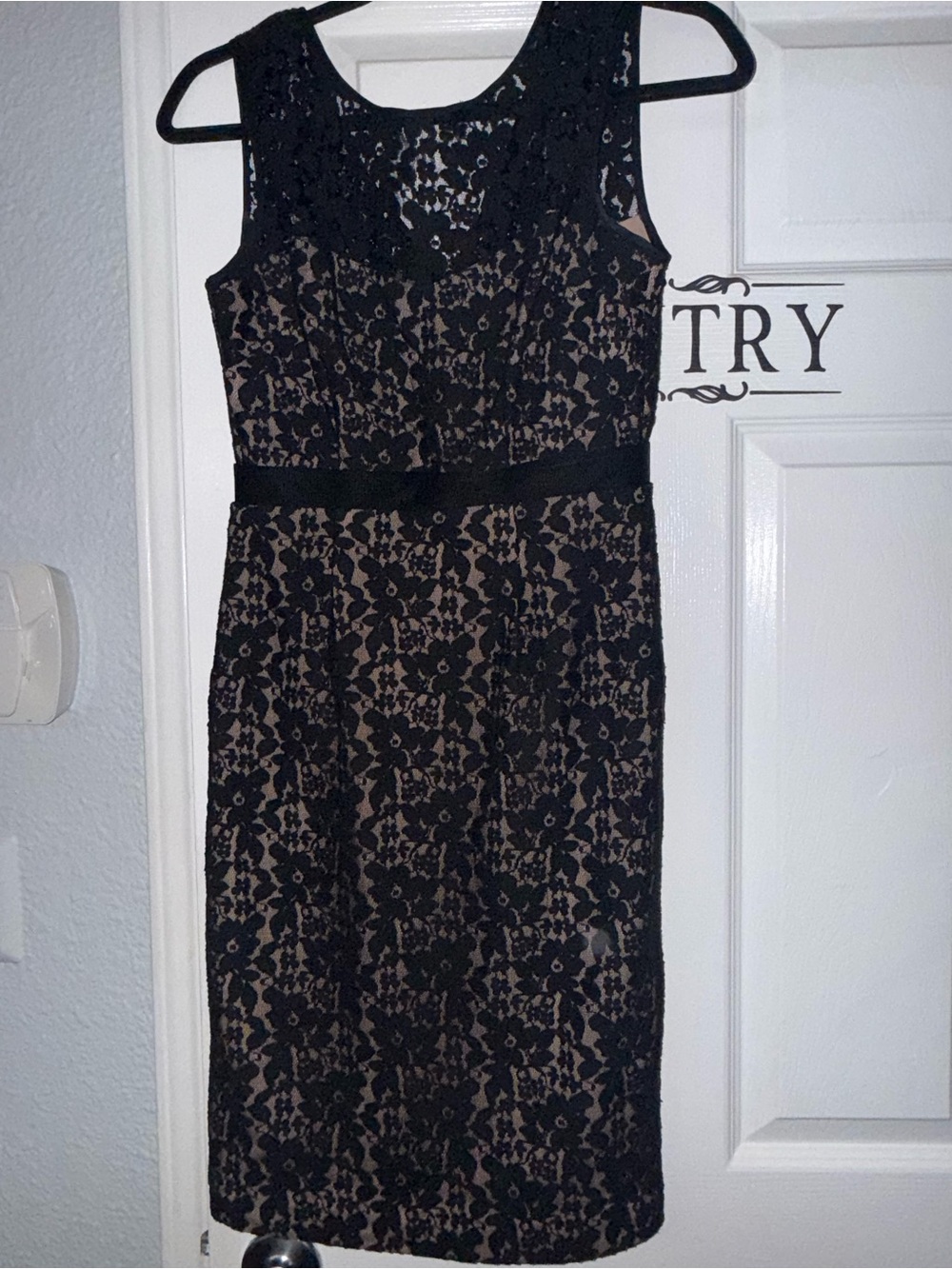 BCBGMaxAzria Black Lace Midi Dress